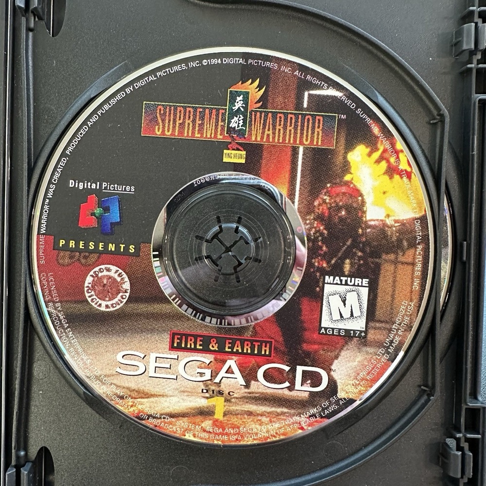 Supreme Warrior (Sega CD, 1994) Both Discs 1 & 2, Discs Only Great Condition